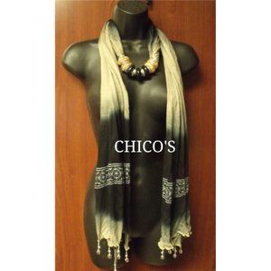 Chico's Metal & Lucite (?) Beaded Scarf